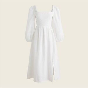 J. Crew DayDream White Puff Sleeve Sundress with Square Neck